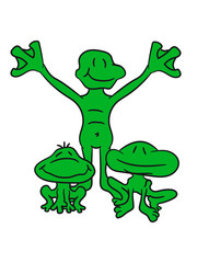 3 frog friends team, family, children papa mama love happy siblings twins