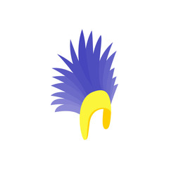 Feathers hat icon, isometric 3d style