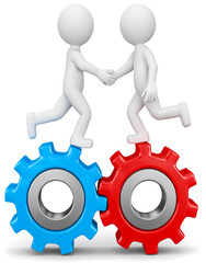 3d weisse m&auml;nnchen Partnerschaft