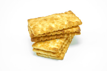 Sugar crackers biscuit on white background