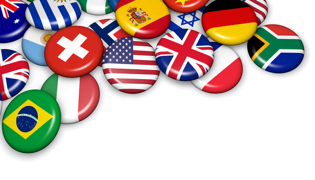 International World Flags Buttons