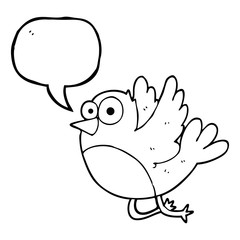 speech bubble cartoon bird