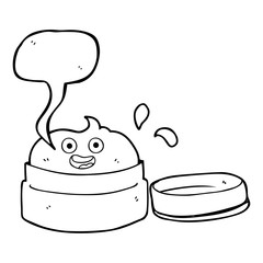 speech bubble cartoon face cream