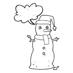 speech bubble cartoon snowman