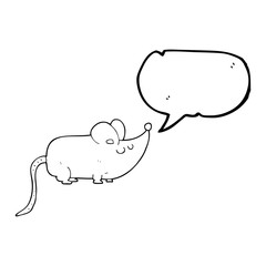 cute speech bubble cartoon mouse