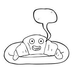 speech bubble cartoon croissant