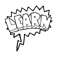 speech bubble cartoon learn symbol
