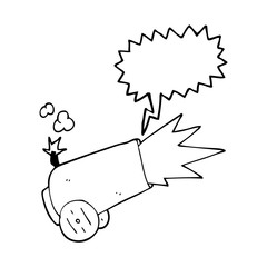 speech bubble cartoon cannon firing