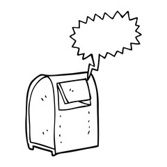 speech bubble cartoon mailbox