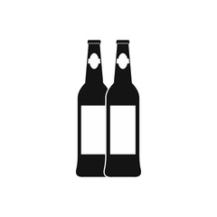 Two bottles of beer icon, simple style