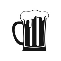Mug of beer icon, simple style 