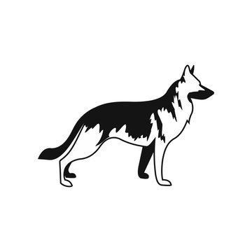 German Shepherd dog icon, simple style 