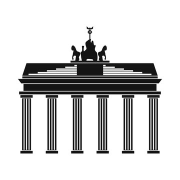 Brandenburg gate icon in simple style