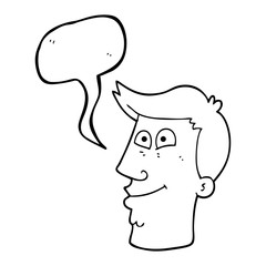 speech bubble cartoon male face
