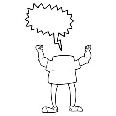 speech bubble cartoon headless man