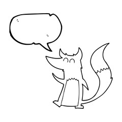 speech bubble cartoon little wolf
