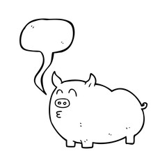 speech bubble cartoon pig