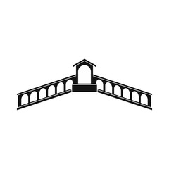 Rialto Bridge, Venice icon, simple style 