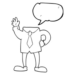 speech bubble cartoon headless businessman