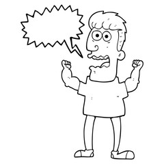 speech bubble cartoon stressed man