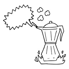 Fototapeta premium speech bubble cartoon stovetop espresso maker