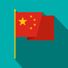 Flag of China icon, flat style
