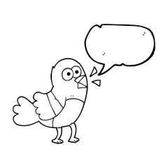 speech bubble cartoon bird