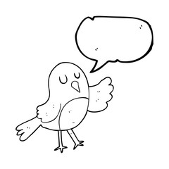 speech bubble cartoon bird