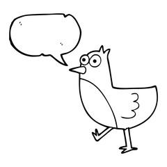 speech bubble cartoon bird