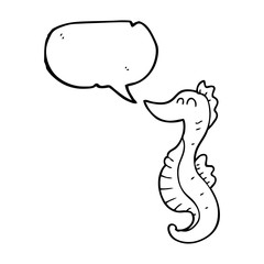 speech bubble cartoon seahorse