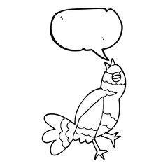 speech bubble cartoon bird