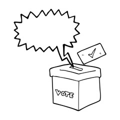 speech bubble cartoon ballot box