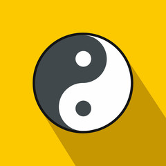 Ying yang icon, flat style