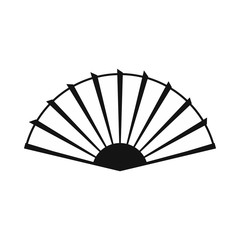 Open hand fan icon, simple style 