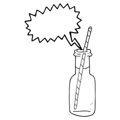 speech bubble cartoon fizzy drink bottle