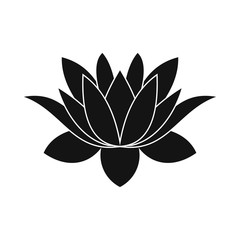 lotus flower icon, simple style