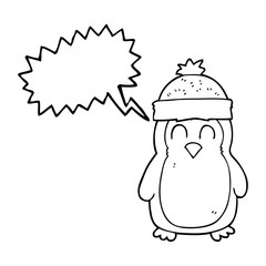 speech bubble cartoon penguin