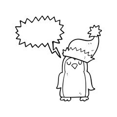 speech bubble cartoon christmas robin