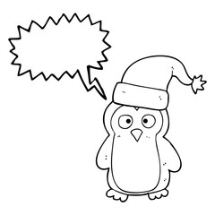 speech bubble cartoon penguin