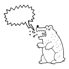 speech bubble cartoon bear
