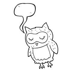 speech bubble cartoon owl