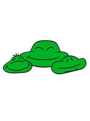 3 frog friends team, family, children papa mama faces heads happy