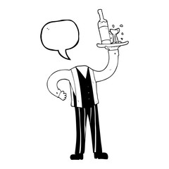 speech bubble cartoon headless waiter (add own photos)