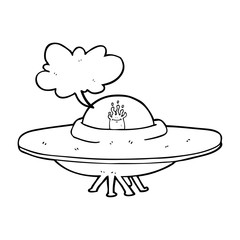 speech bubble cartoon flying saucer