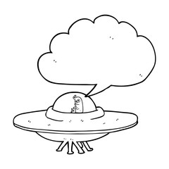 speech bubble cartoon flying saucer