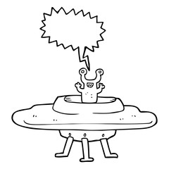 speech bubble cartoon flying saucer