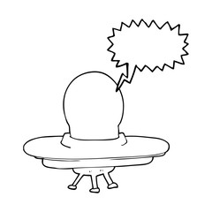 speech bubble cartoon flying saucer