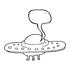 speech bubble cartoon flying saucer