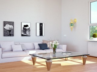 Fototapeta na wymiar Wohnzimmer mit moderner Einrichtung 