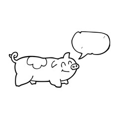 speech bubble cartoon pig